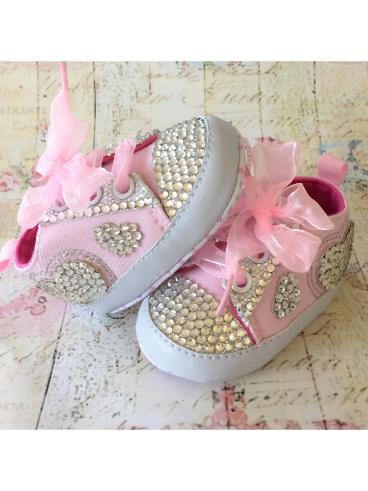 Baby girl shoes with swarovski crystals