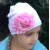 Baby girl cotton hat chiffon and pearl flower