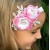 Exclusive baby girl headband Pink with White Flowers