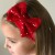 Baby girl red glitter bow headband