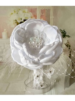 Girl Holly Communion Headband White Flower and Lace