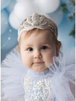 Crystal Applique Baby Crown Headband