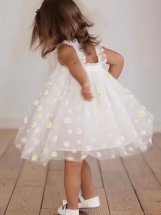 White Baby Girl Daisy Dress