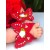 Baby girl barefoot sandals set Red butterfly