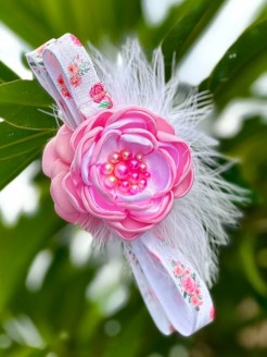 Handmade Flower Feather Headband
