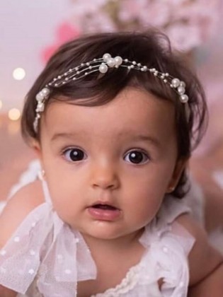 Newborn Pearls Headband for Special Occasion Christening Baptism