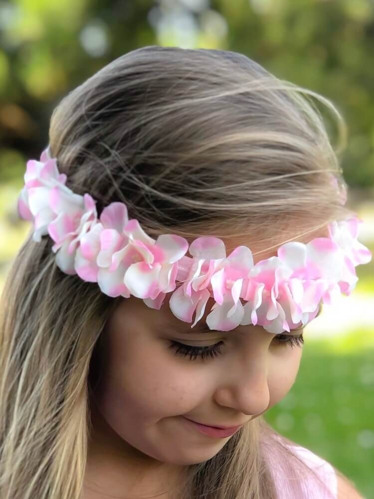 Girl Flower Crown Headband Pink Hydrangea