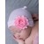 Newborn girl hat for hospital Shabby with pearl