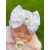 Newborn Hospital Hat White Luxury Satin Bow and Crystal