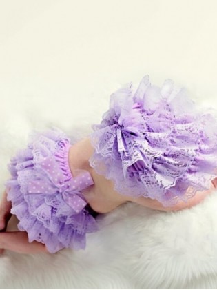 Baby Bloomer Pants Lavender wit Hat