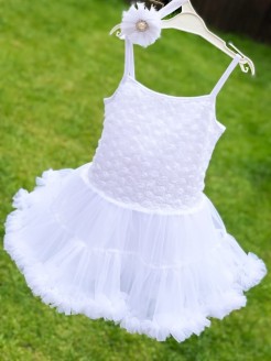 Baby Girl White Rosette Dress