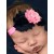 Baby Headband Coral & Navy Blue Roses