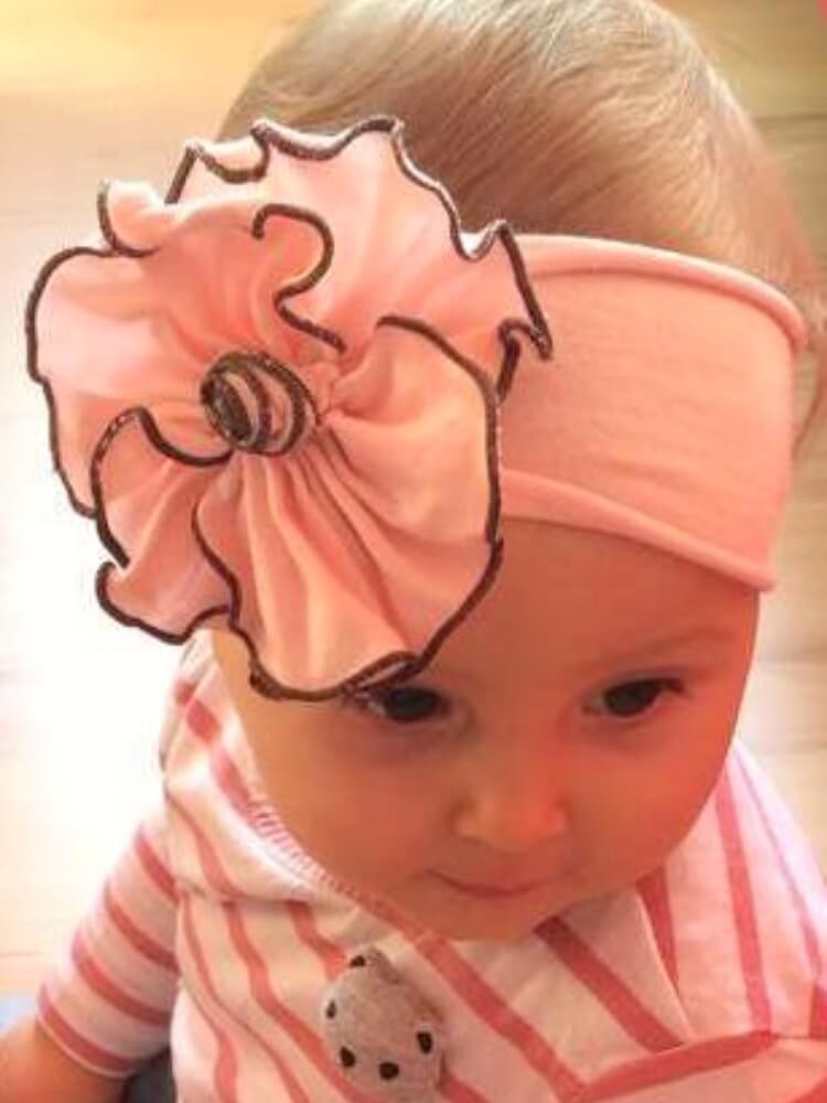 Newborn Soft Cotton Headband Pink Flower