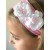 Cotton Baby Girl Headband Pink With Pearl Flowers