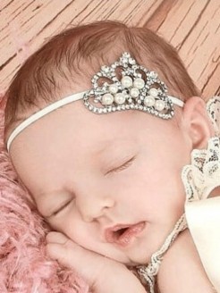 Baby Girl Headband Crown And Pearls
