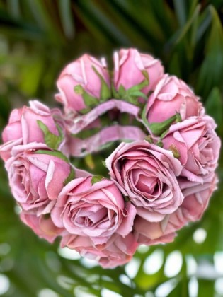 Dusty Pink Roses Flower Crown Headband