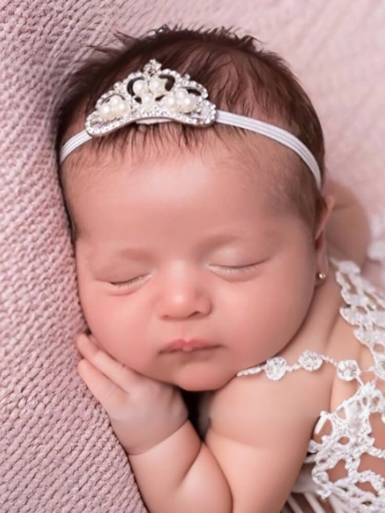Baby Girl Headband Crown And Pearls