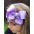 Girl Big Bow Headband with Pearls Lavender