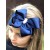 Girls Big Navy Blue Bow Headband with Pearls
