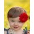 Baby Headband Red Satin Tulle Flower