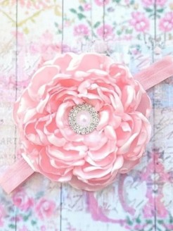 Handmade Baby Headband Pale Pink Flower