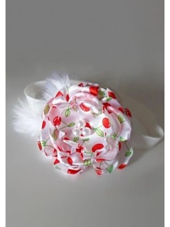 Baby girl handmade headband Cherry