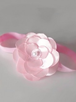 Handmade Wedding Headband Pale Pink Lily