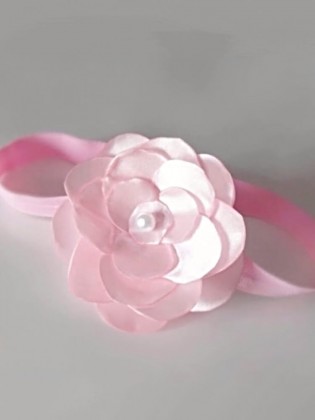 Handmade Wedding Headband Pale Pink Flower