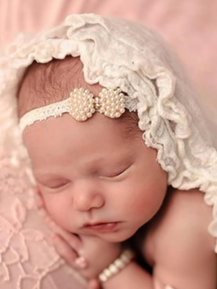 Baby girl pearl bow headband