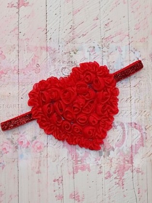 Baby Girl Red Big Heart Headband