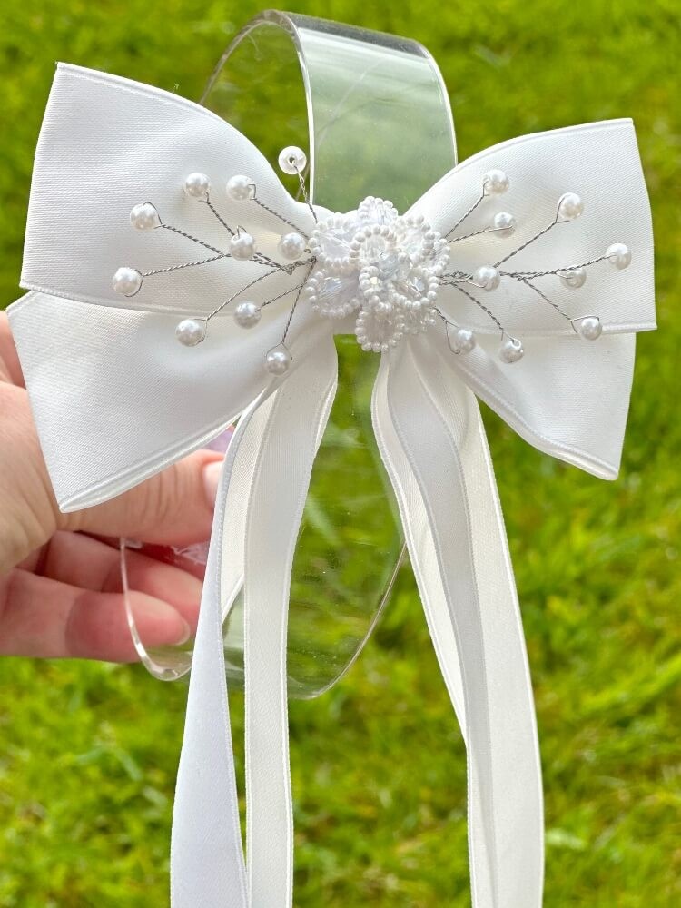 Long Taile Flower Girl Bow Hair Clip