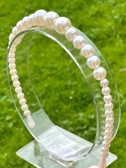 Alice Band Big White Pearls