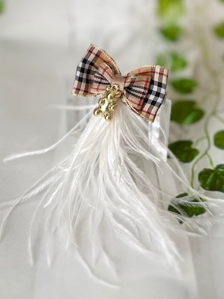 Burberry Bow Hair Clip with Teddy Bear