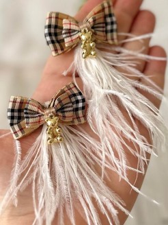 Burberry Bow Hair Clip with Teddy Bear